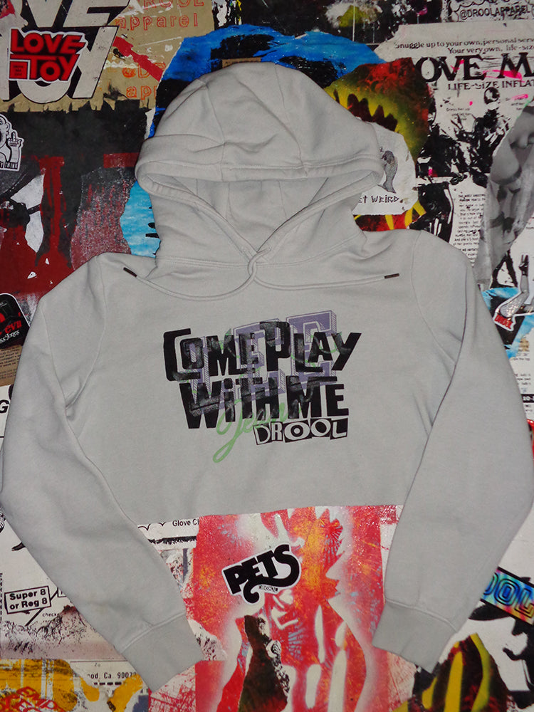 FOMO Collection - Lee Jeans Come Play With Me Raw Cut Crop Top Hoodie - M - 14817