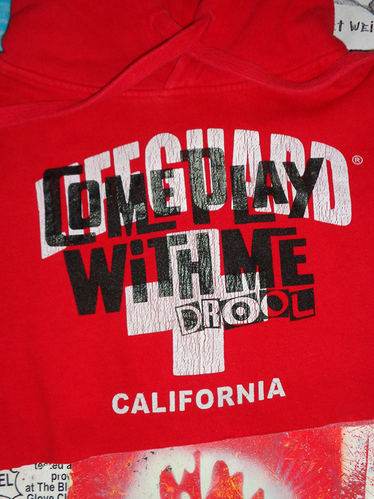 FOMO Collection - Lifeguard Come Play With Me Raw Cut Crop Top Hoodie - S - 14917