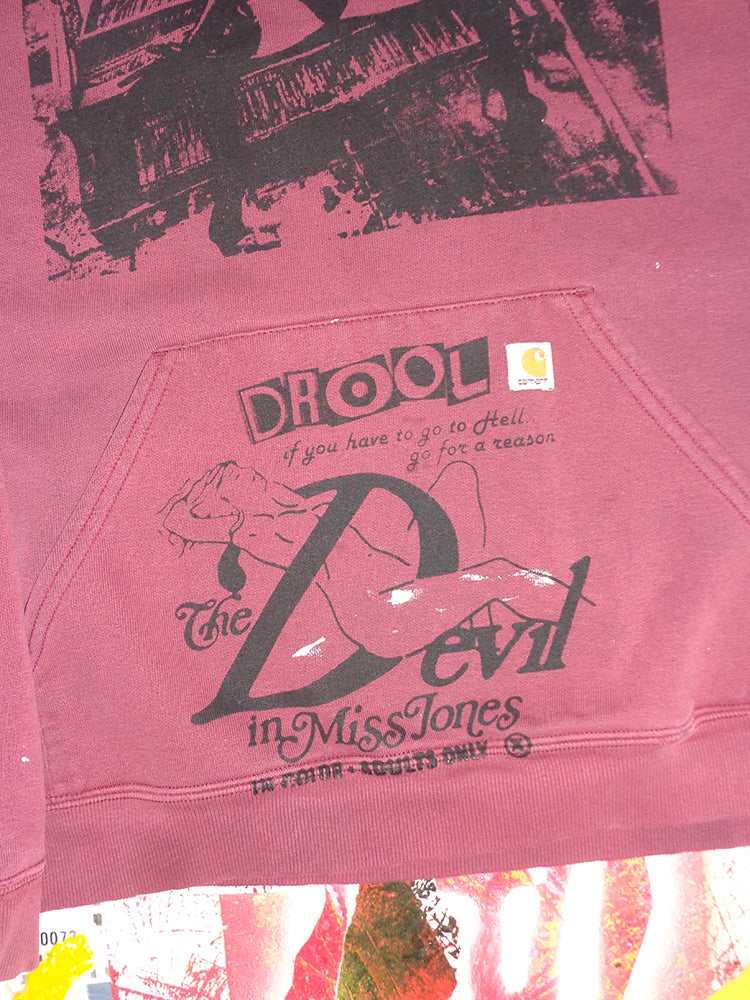 FOMO Collection - DISTRESSED Carhartt Collage Piano Nun / Devil In Miss Jones Hoodie - L - 14921