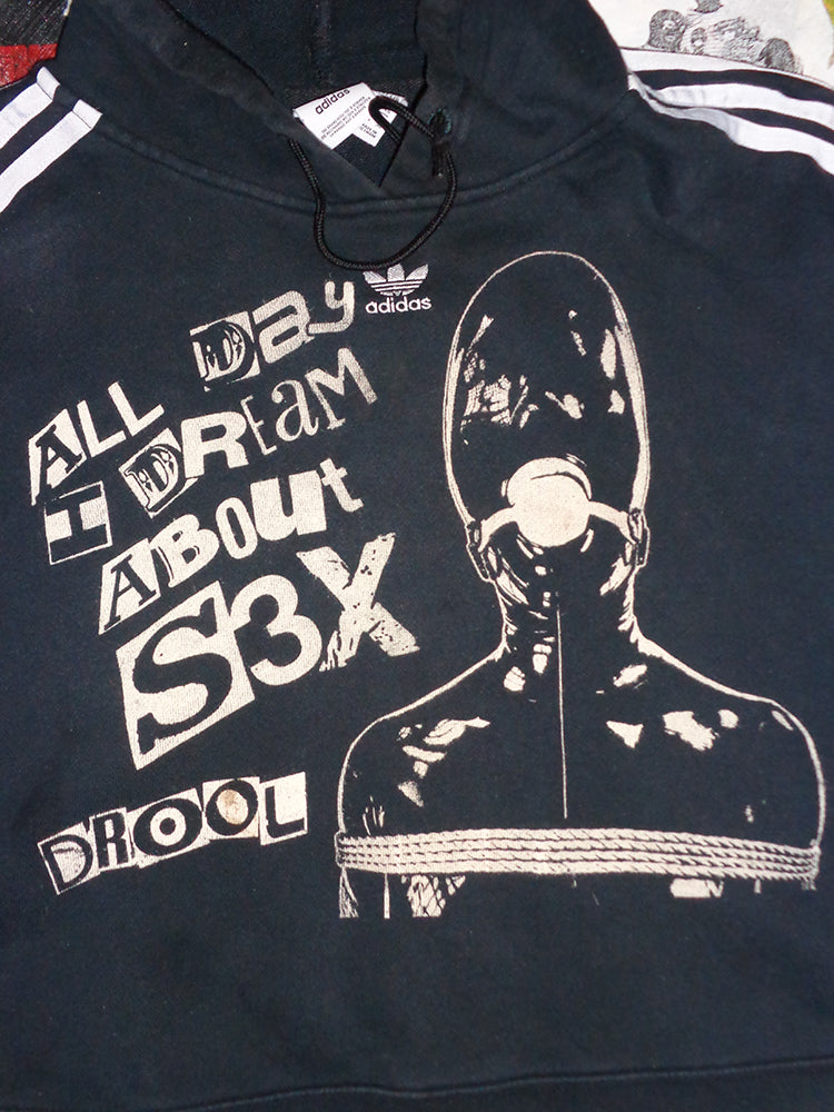 FOMO Collection - A.D.I.D.A.S. Collage Manifesto Crop Top Hoodie - L - 14927