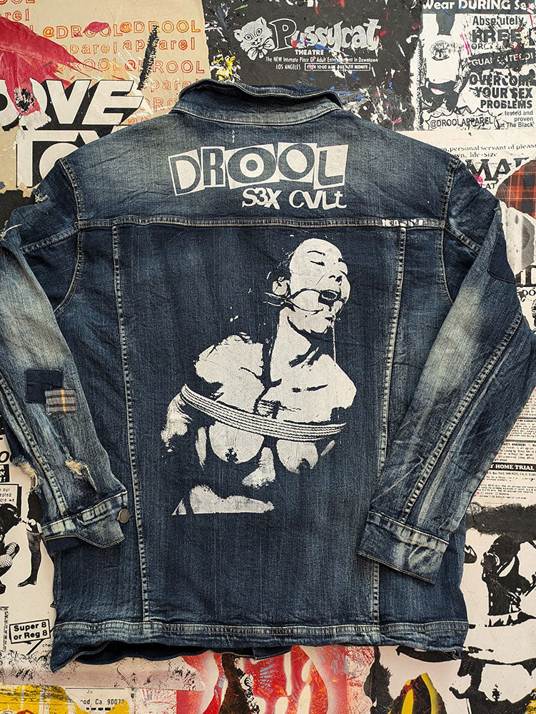 FOMO Collection - DISTRESSED Collage Origin Story / Vice Girls / Manifesto Denim Jacket - 2XL - 8230