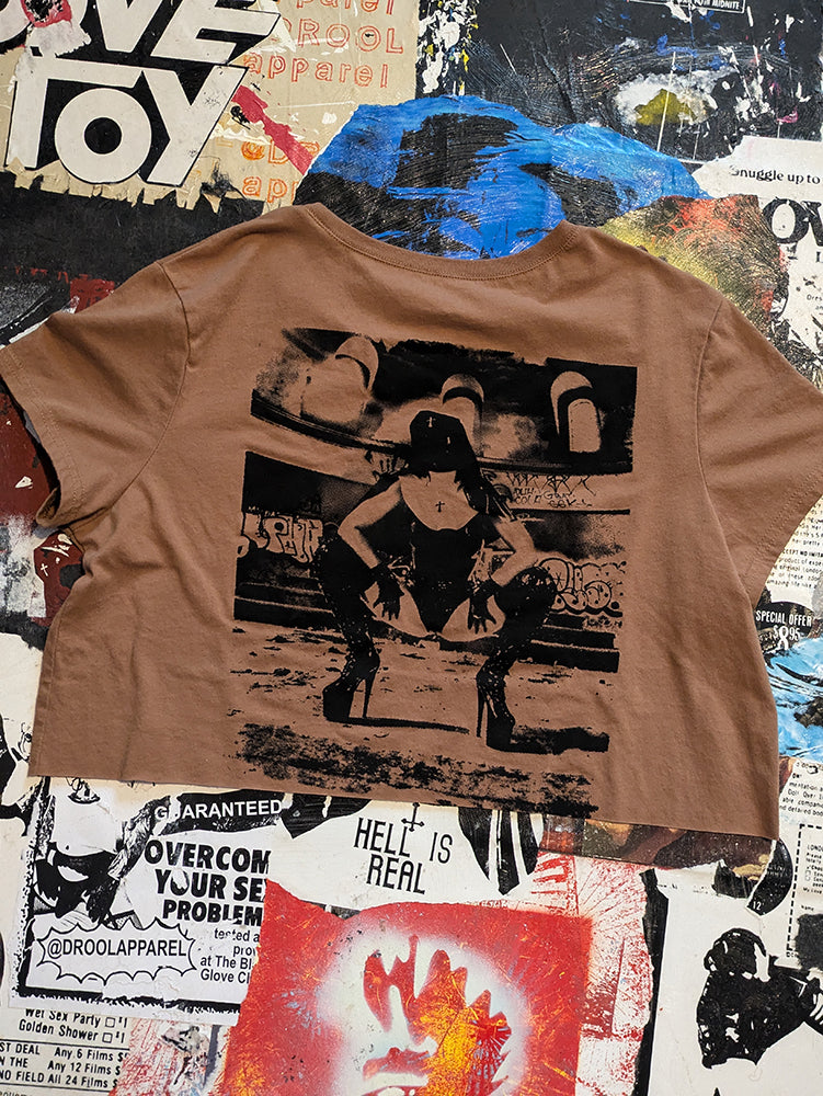 Rubber Nun In Pittsburgh Raw Cut Crop Top(double-sided) - XL - 865