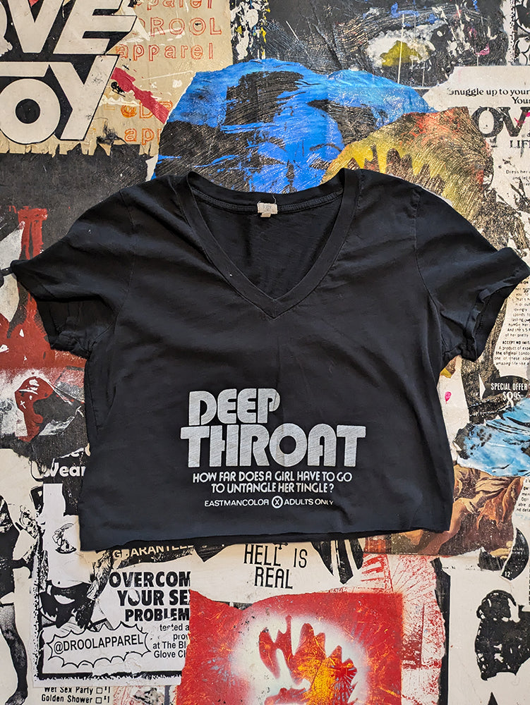 Deep Throat Raw Cut Crop Top - S - 8624