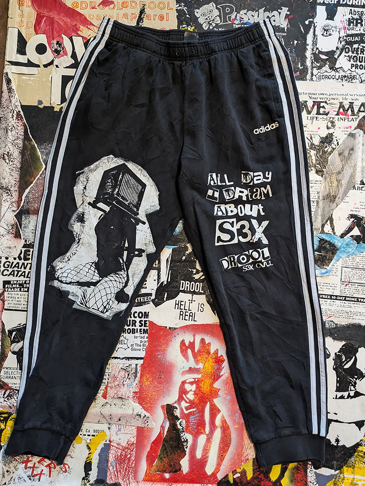 FOMO Collection - Collage A.D.I.D.A.S. Box Head Joggers - XL(34" waist) - 8638