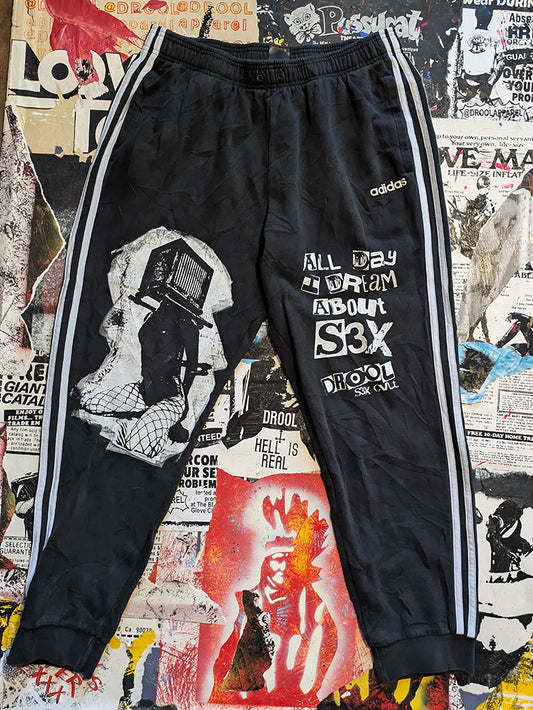 FOMO Collection - Collage A.D.I.D.A.S. Box Head Joggers - XL(34" waist) - 8638