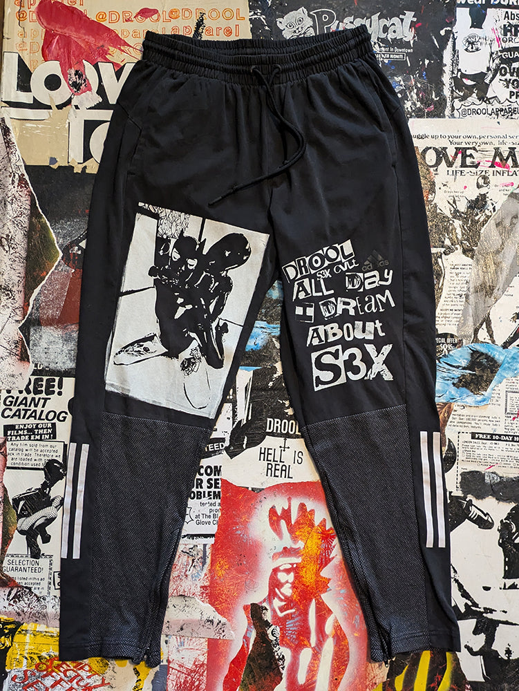 FOMO Collection - Collage A.D.I.D.A.S. Throat Hug Sweatpants - L(30" waist) - 8639
