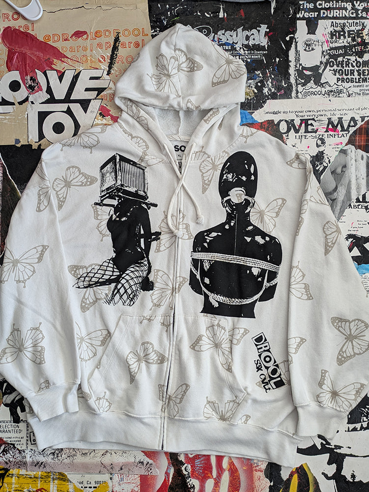 FOMO Collection Collage Box Head / Manifesto Zip Up Hoodie - XL - 9010