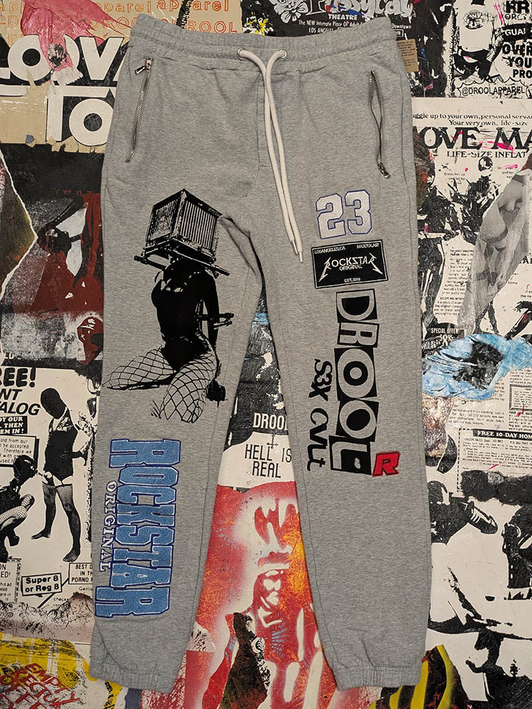 FOMO Collection Rockstar Originals Box Head Joggers - L(Waist 32" Inseam 28" Length 37") - 9223