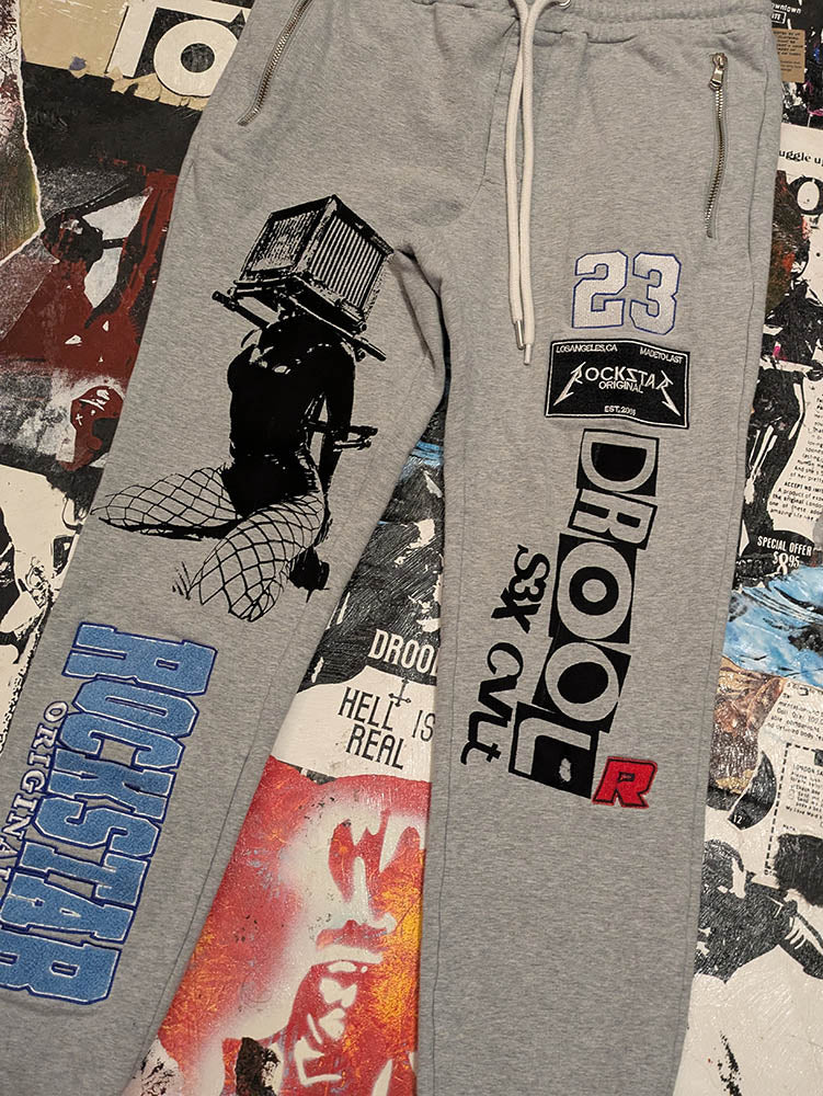 FOMO Collection Rockstar Originals Box Head Joggers - L(Waist 32" Inseam 28" Length 37") - 9223