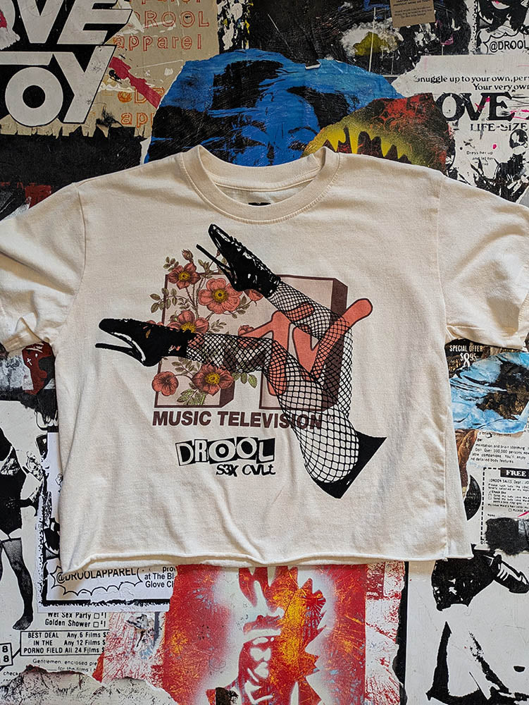 FOMO Collection MTV Legs Raw Cut Crop Top - Large - 9522