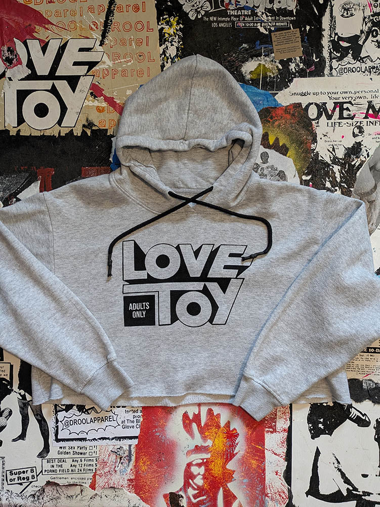 FOMO Collection Love Toy Raw Cut Crop Top Hoodie - Medium - 9524