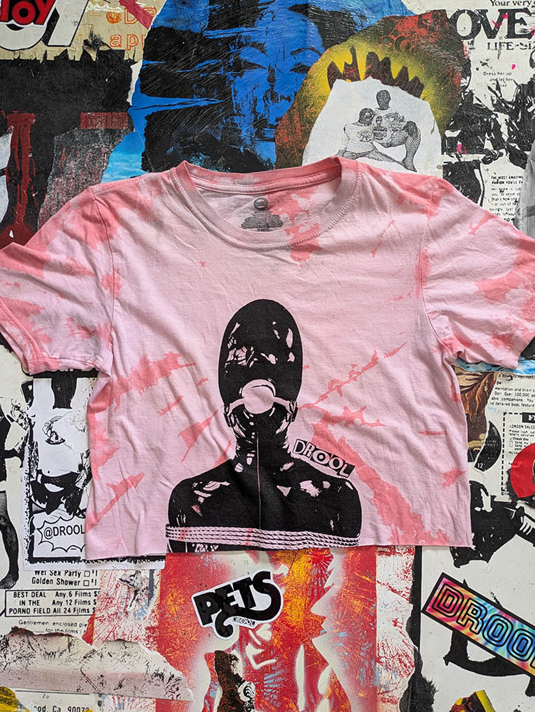 FOMO Collection Tie-Dye Manifesto Raw Cut Crop Top - XS - 9811