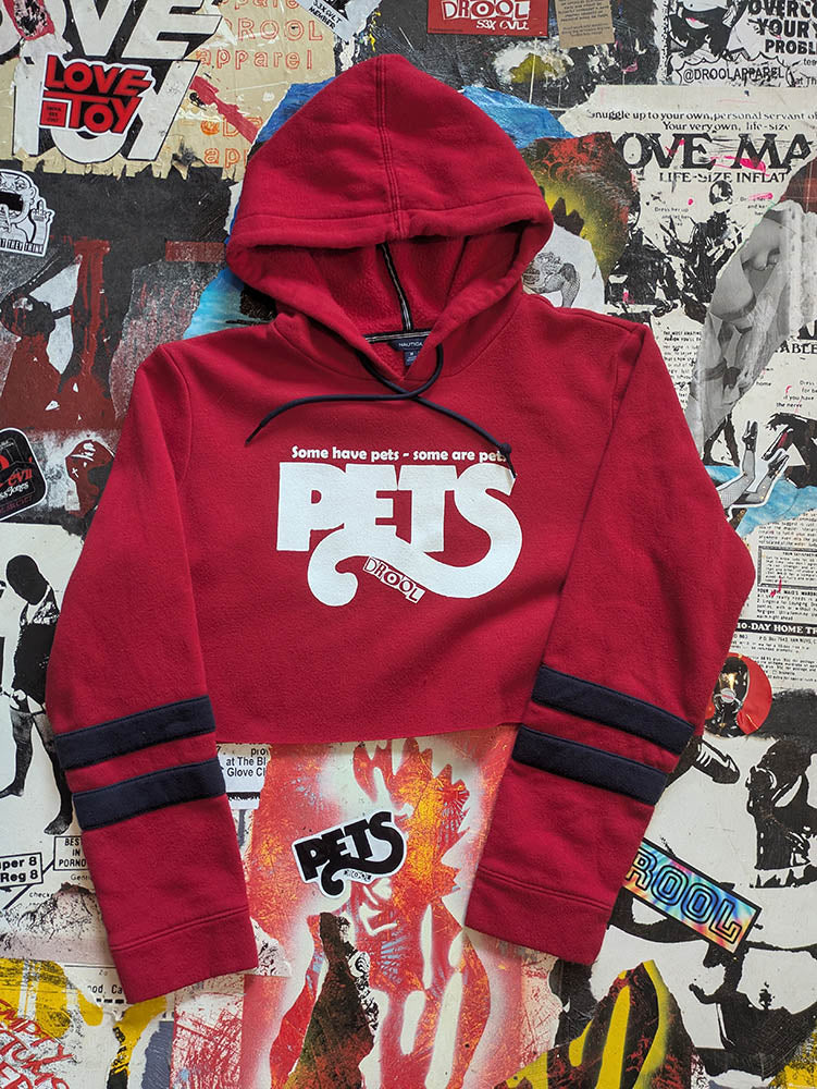 FOMO Collection Pets Raw Cut Crop Top Hoodie - M - 9916