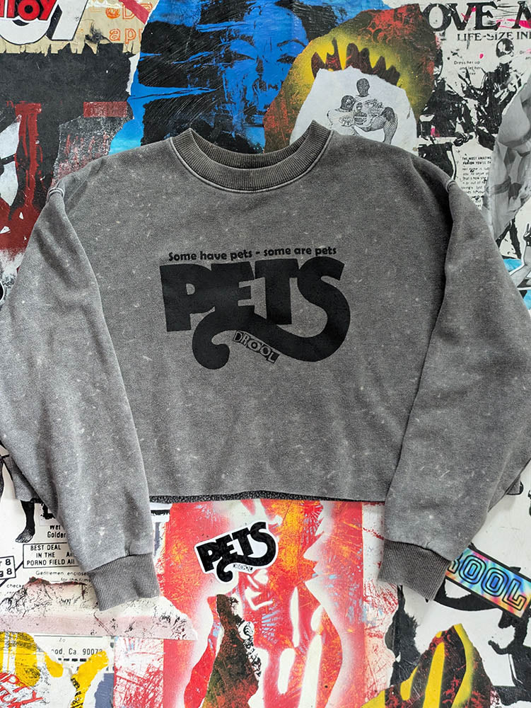FOMO Collection Pets Raw Cut Crewneck Crop Top - S - 10041