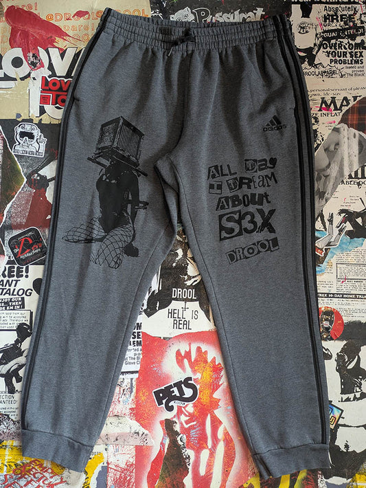 FOMO Collection A.D.I.D.A.S. Box Head Joggers  - Extra Large(Waist = 34" - Inseam = 29" - Length = 39") - 10241