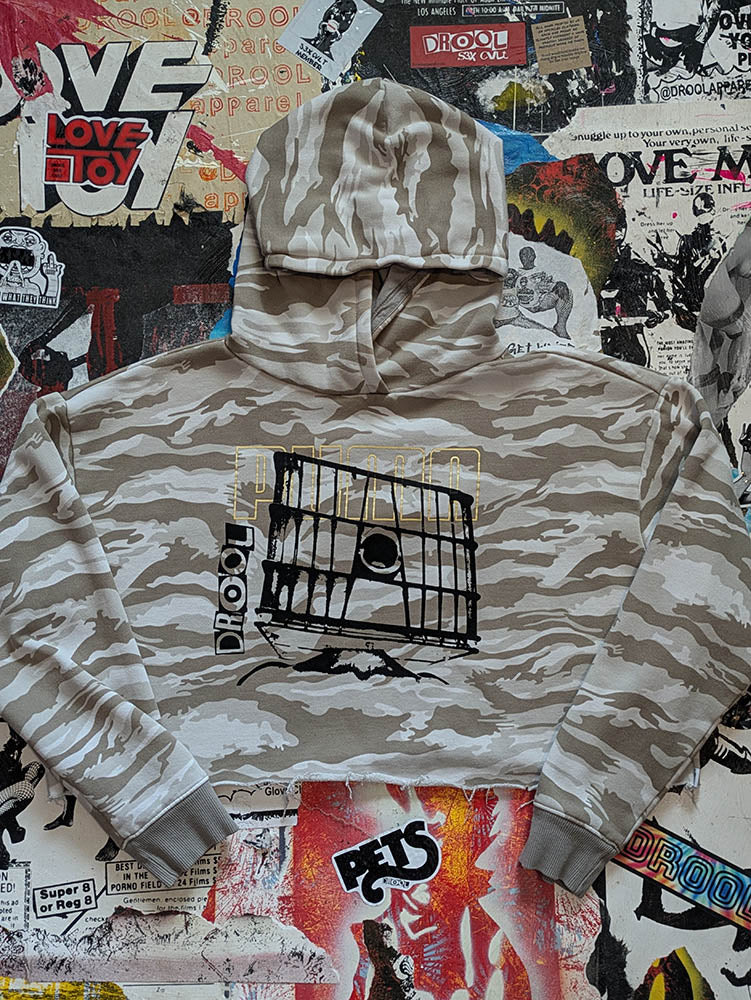 FOMO Collection PUMA Glory Box Raw Cut Crop Top Hoodie - S - 10510