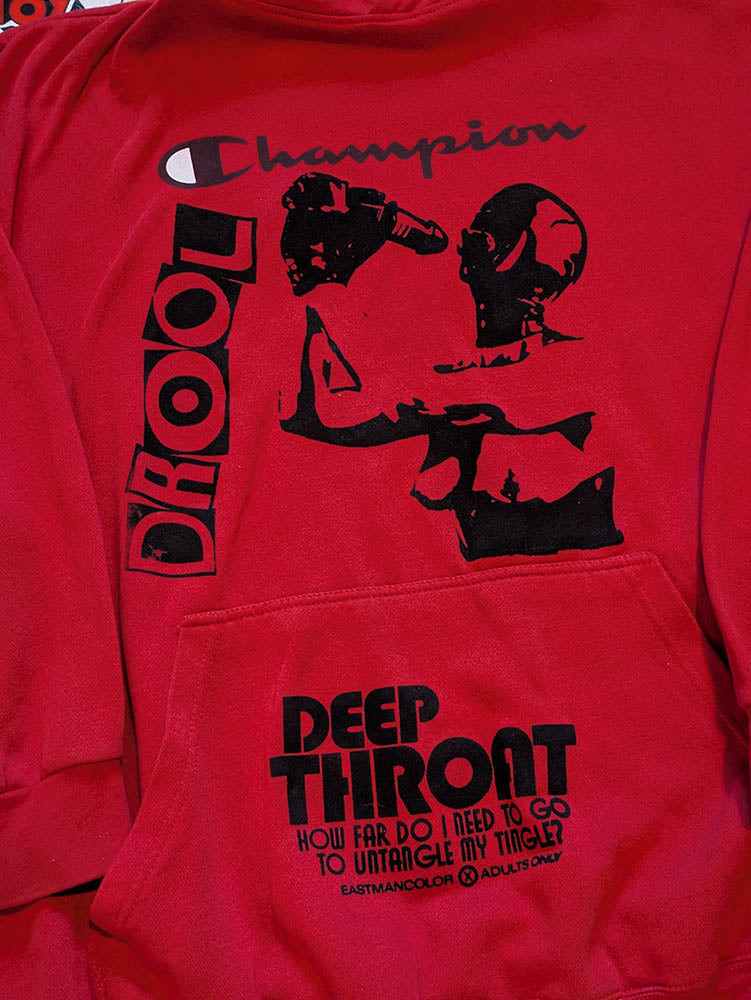 FOMO Collection DISTRESSED Champion Collage Hungry / Deep Throat Hoodie - 4XL - 10817