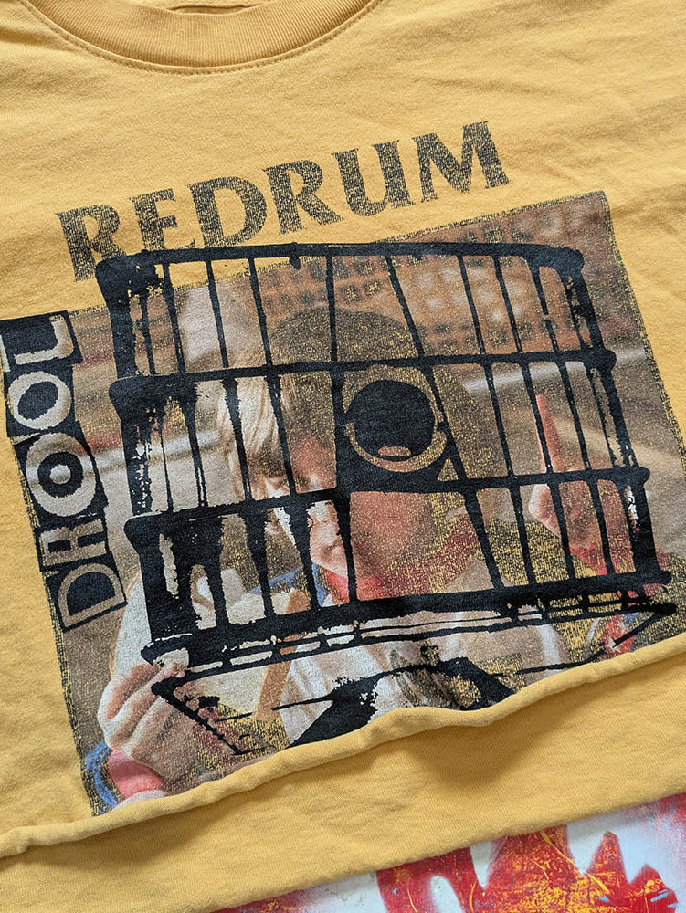 FOMO Collection Redrum Glory Box Raw Cut Crop Top - M - 10923