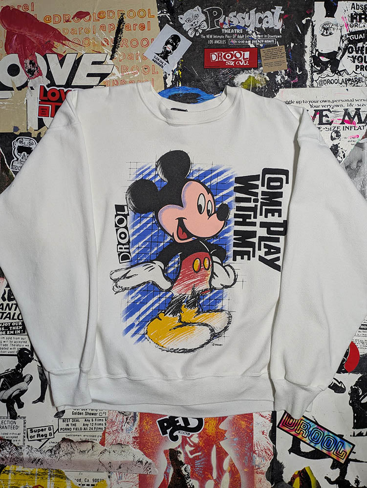 FOMO Collection Vintage Made in USA Mickey Mouse Come Play With Me Crewneck- 2XL - 1101