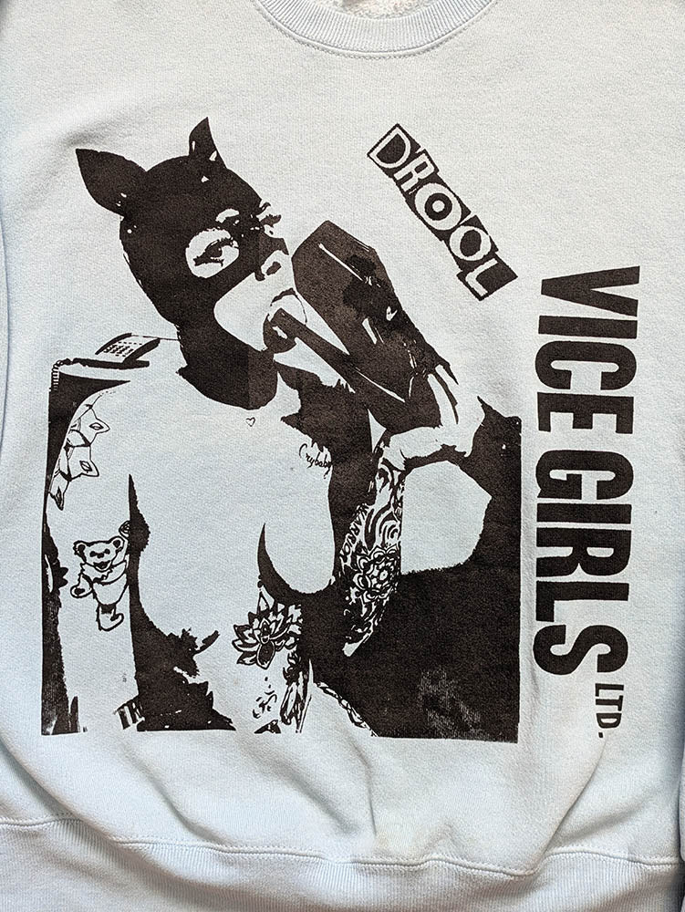 FOMO Collection - DISTRESSED Collage Vintage Made in USA Lee Vice Girls Crewneck - XL - 11129