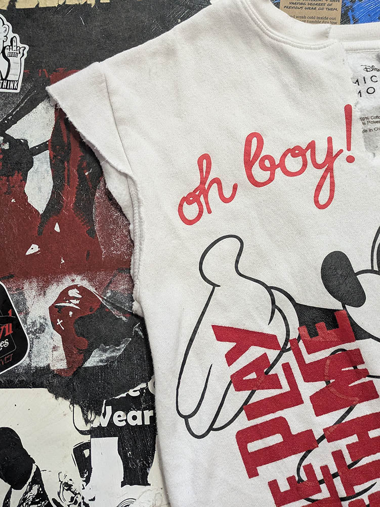 FOMO Collection - Mickey Mouse Come Play With Me Raw Cut Crewneck - XS - 11317