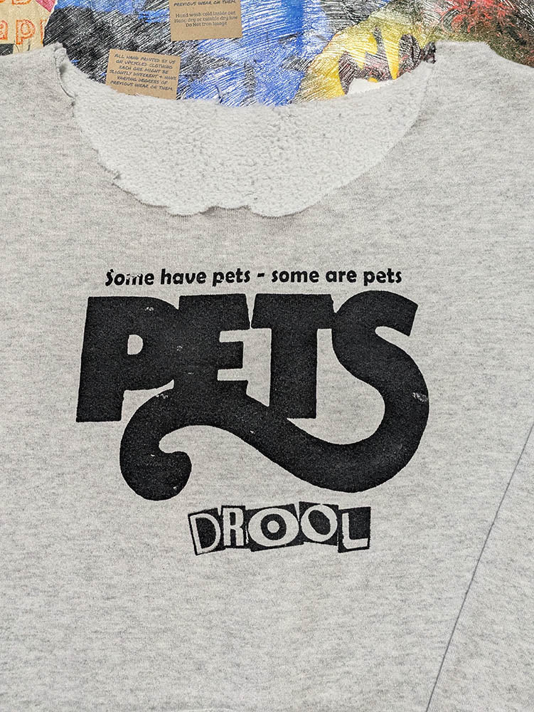 FOMO Collection - DISTRESSED Pets Raw Cut Crewneck - XL - 11518