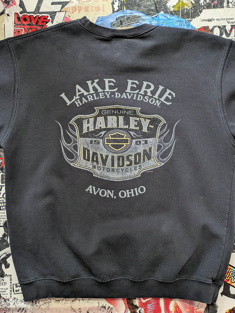 FOMO Collection - Harley Davidson Collage Vintage Made in USA Manifesto Crewneck - XL - 11530