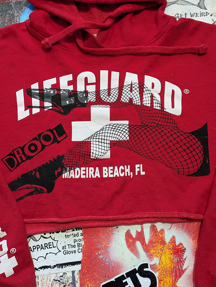 FOMO Collection - Lifeguard Legs Raw Cut Crop Top - L - 11612