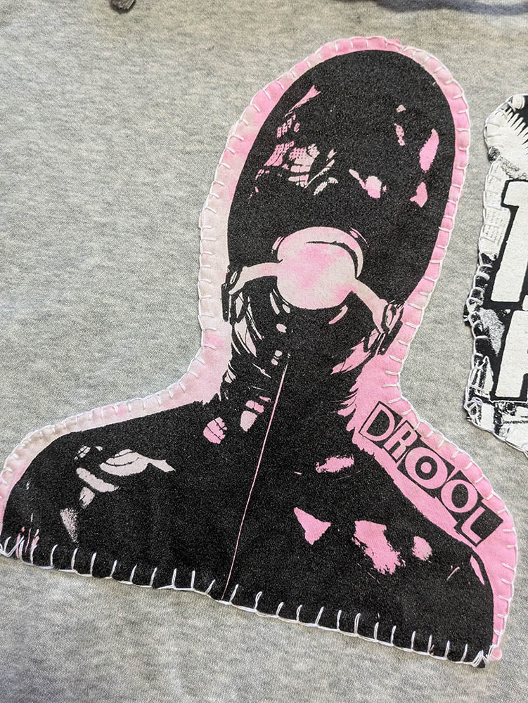 FOMO Collection - Collage Champion Tortured / Manifesto Hand-sewn Patchwork Hoodie - L - 11628