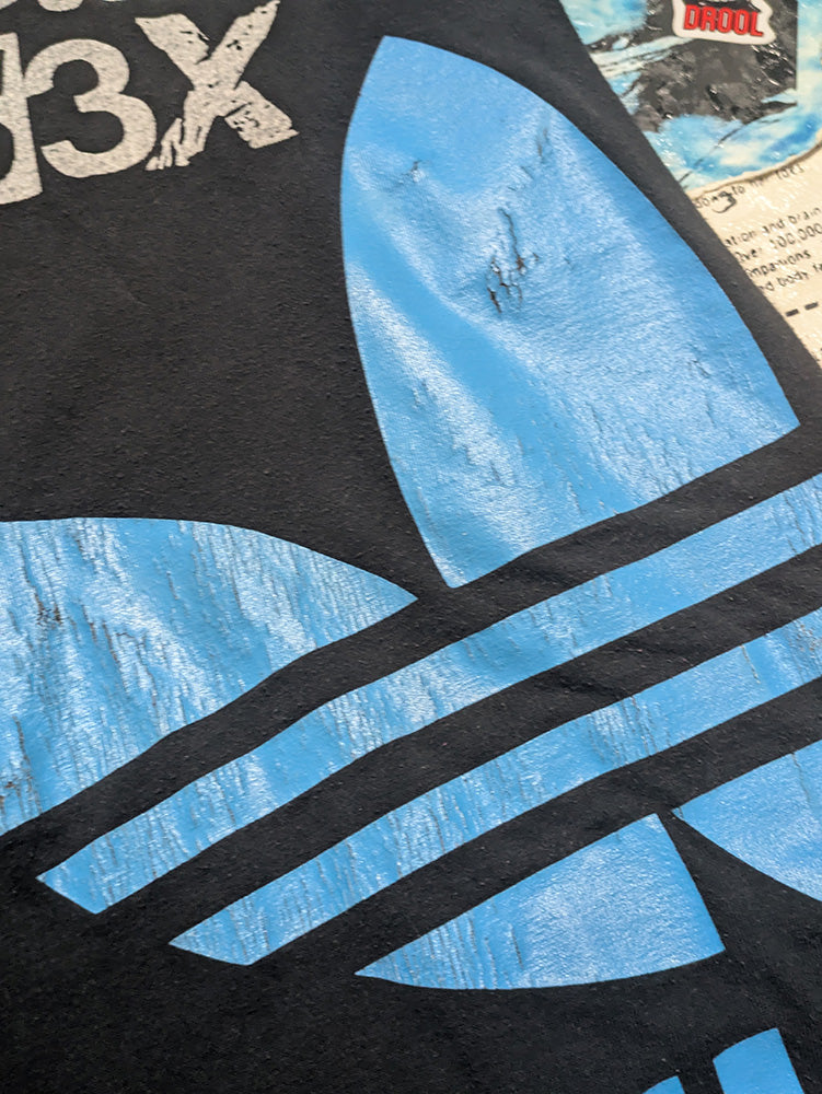 FOMO Collection - DISTRESSED Collage A.D.I.D.A.S. Origin Story T-Shirt - XL - 1179