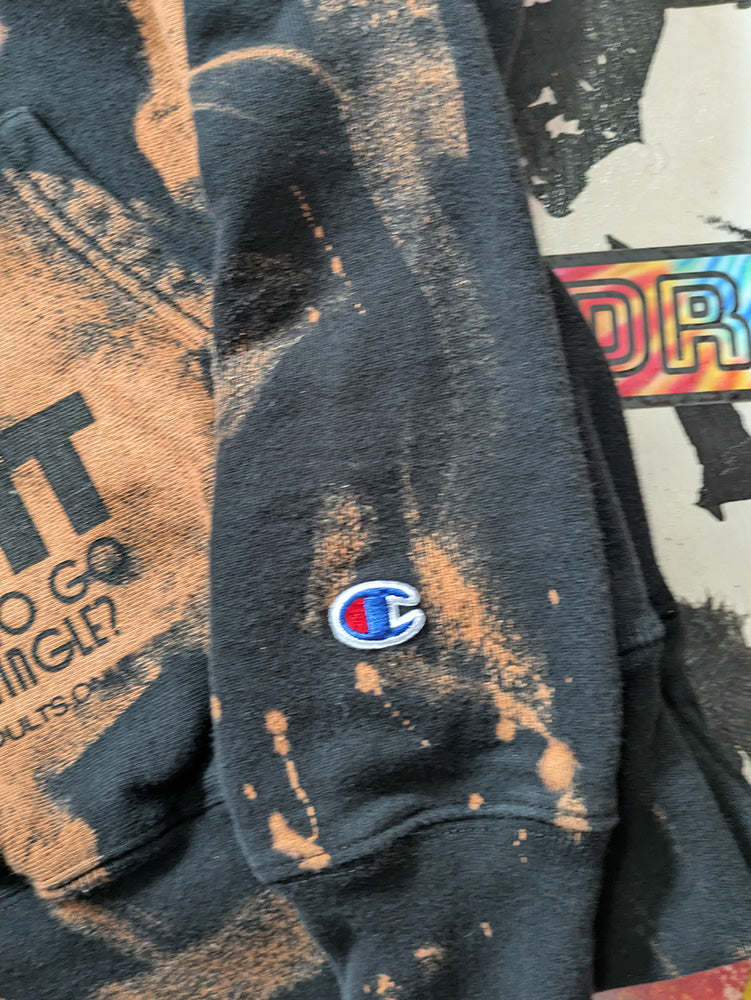 FOMO Collection - Collage Champion Reverse Weave Hungry / Deep Throat Hoodie - M - 12321