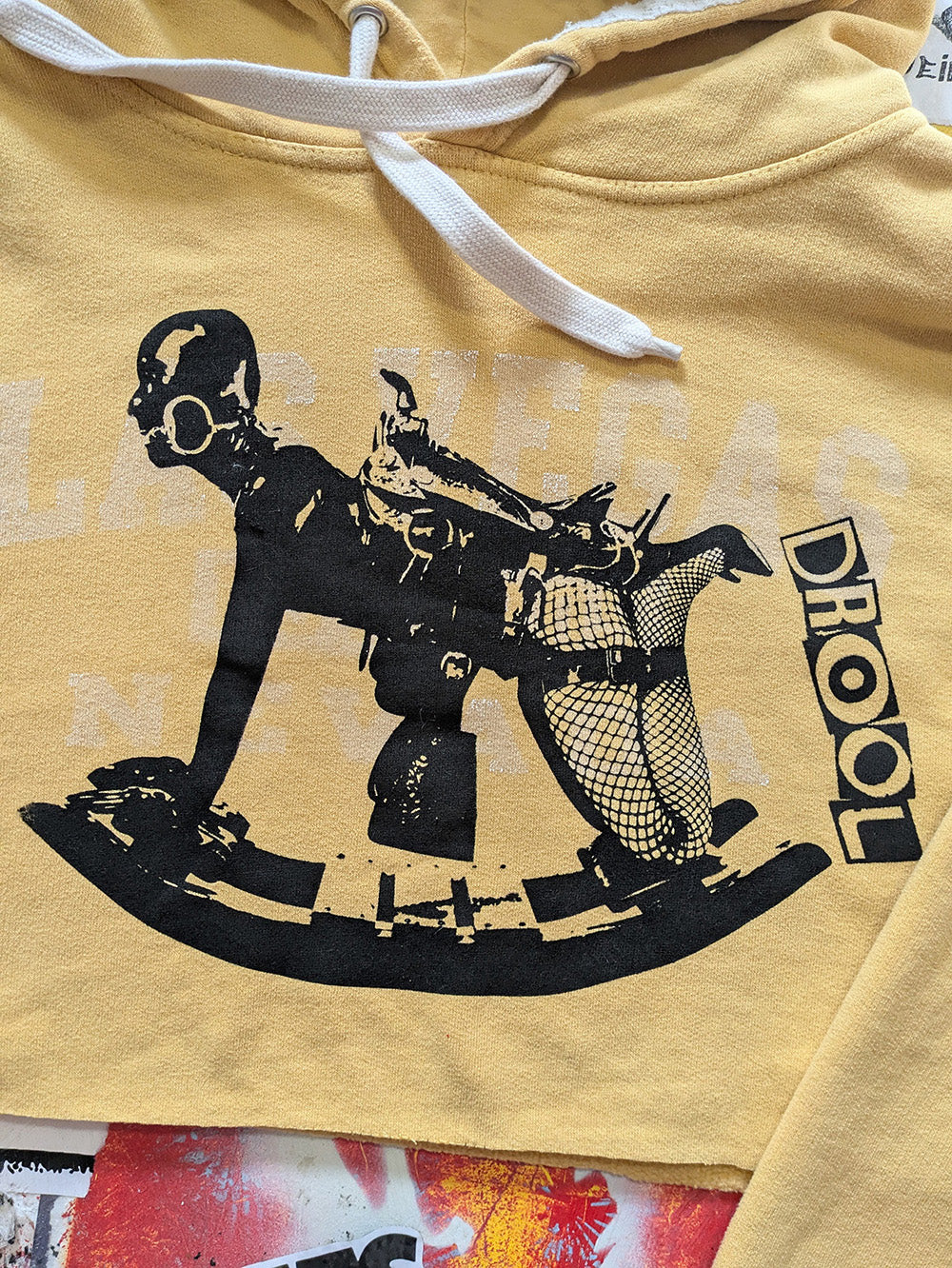 FOMO Collection - Rubber Pony Raw Cut Crop Top Hoodie - 3XL - 12322