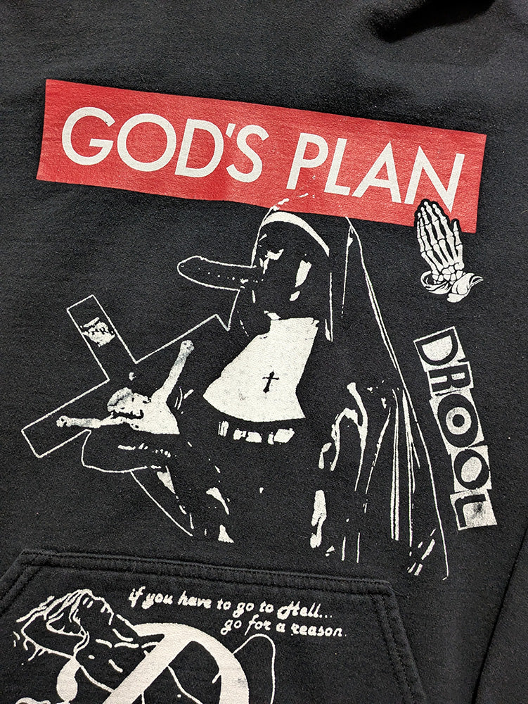 FOMO Collection - Collage God's Plan Magdalene / Devil In Miss Jones Hoodie - L - 12530
