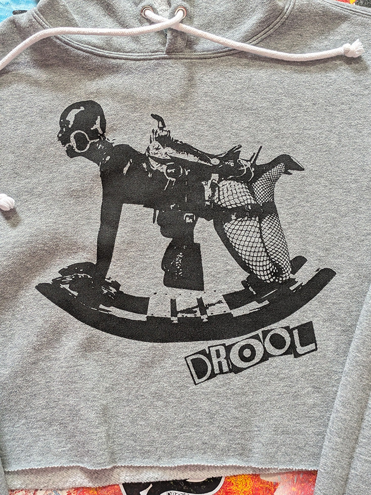 FOMO Collection - Rubber Pony Raw Cut Crop Top Hoodie - S - 12620