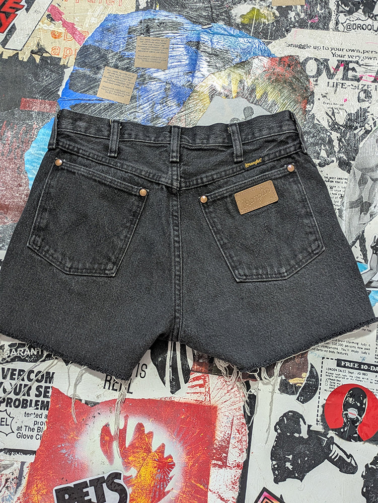 FOMO Collection - Wrangler Vintage Made in USA Drool Doll Raw Cut Denim Shorts - Waist = 30" - 13836