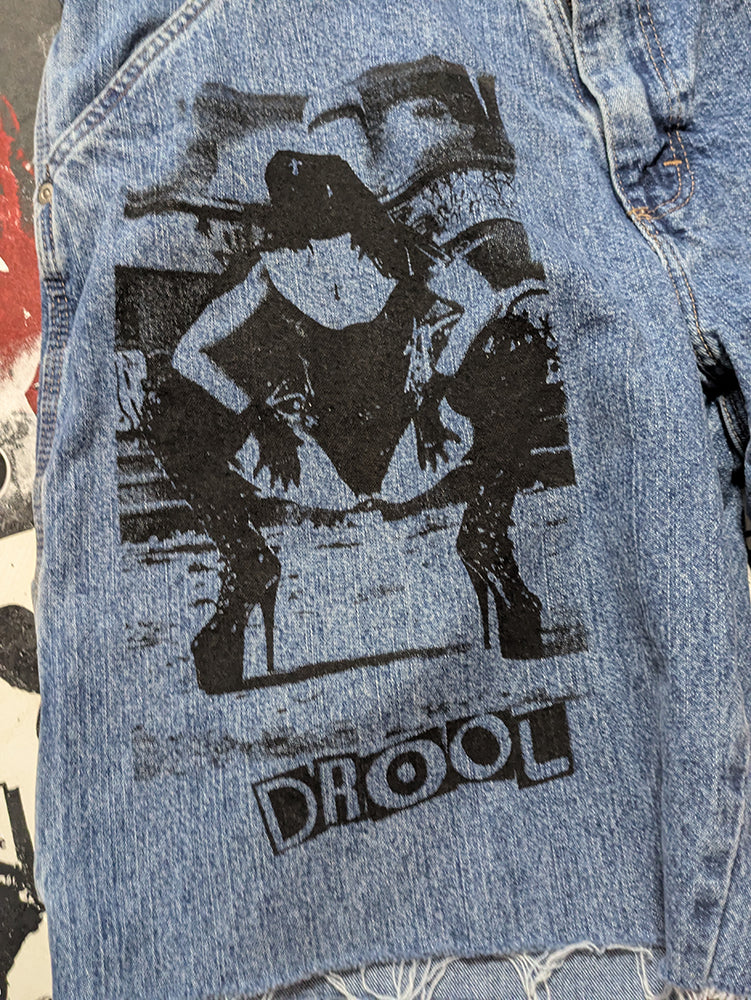 FOMO Collection - Wrangler Rubber Nun in Pittsburgh Raw Cut Denim Jorts - L(Waist = 36") - 14222