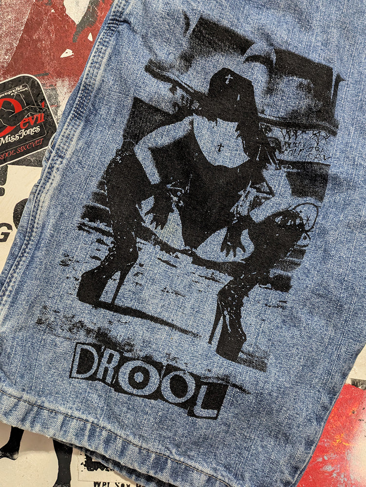 FOMO Collection - Wrangler Rubber Nun In Pittsburgh Raw Cut Denim Jorts - M(Waist = 33") - 14224