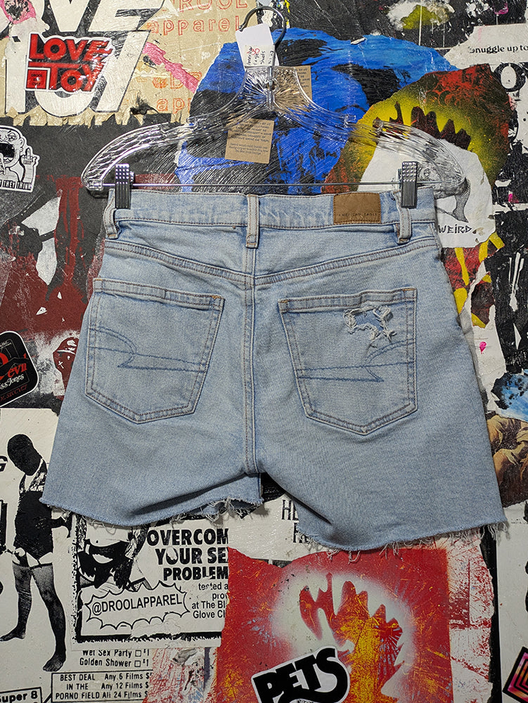 FOMO Collection - American Eagle Drool Doll Raw Cut Denim Jorts - S(Waist =28") - 14334
