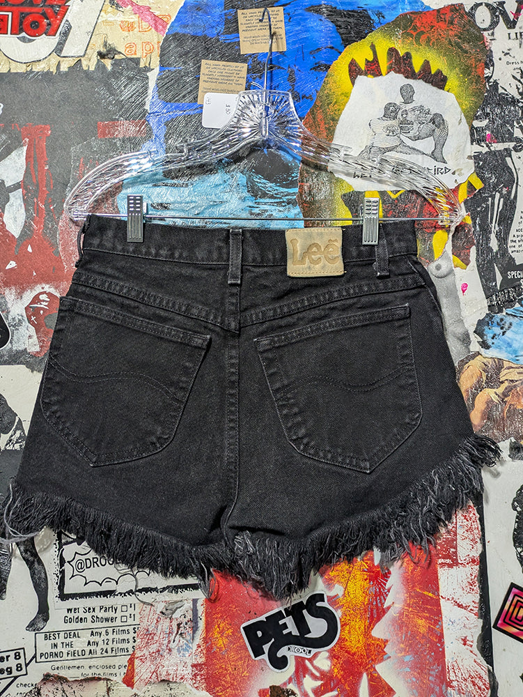 FOMO Collection - Lee Drool Doll Raw Cut Denim Jorts - S(Waist = 28") - 14332