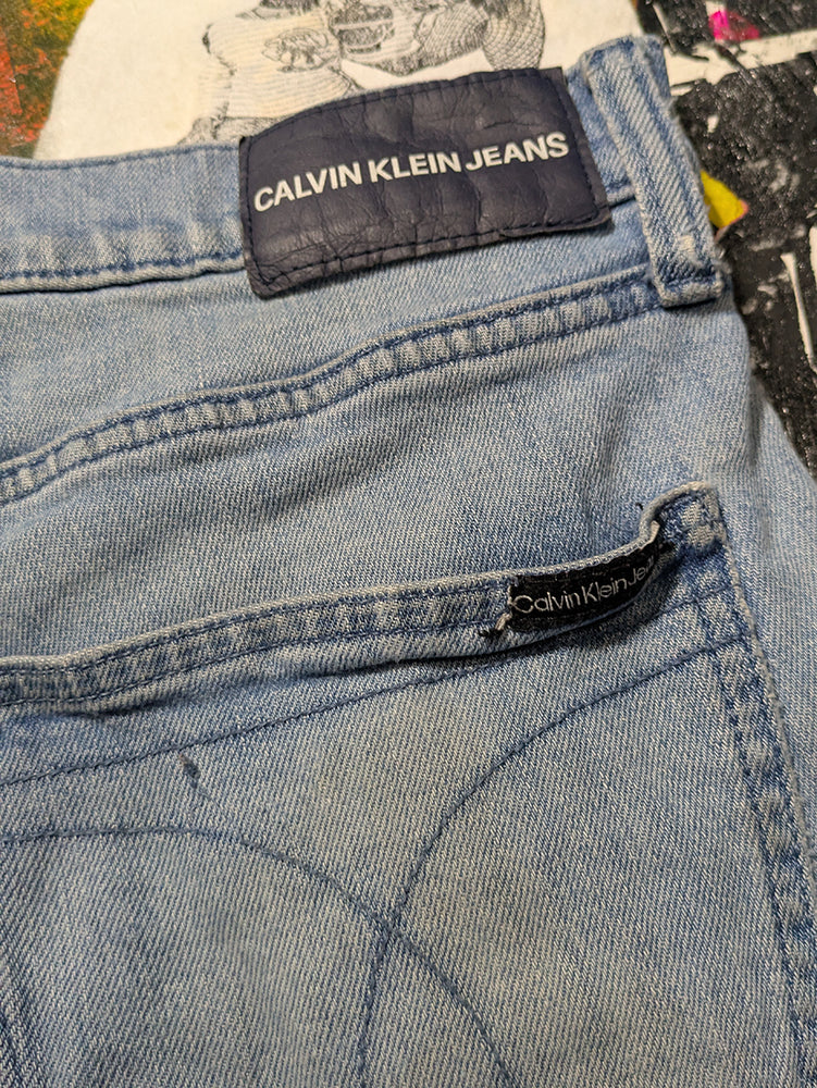 FOMO Collection - DISTRESSED Calvin Klein My Little Pony Raw Cut Denim Jorts - L(Waist = 34") - 14328