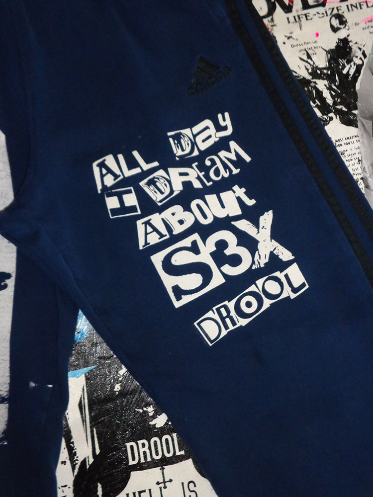FOMO Collection - A.D.I.D.A.S. Box Head Sweatpants  - L(Waist = 32", Inseam =27", Length = 38") - 1469