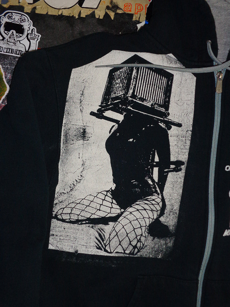 FOMO Collection - Collage Champion Box Head / Drool Doll Zip-up Hoodie  - L - 14615