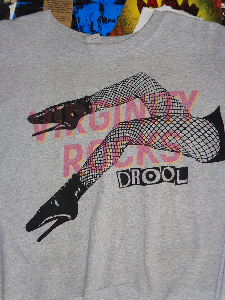 FOMO Collection -Virginity Rocks Legs Raw Cut Crop Top  - L - 14618