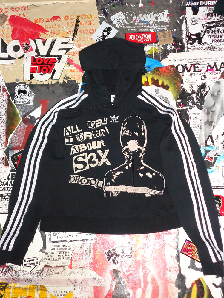 FOMO Collection - Collage A.D.I.D.A.S. Manifesto Crop Top Hoodie  - M - 14523