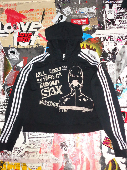 FOMO Collection - Collage A.D.I.D.A.S. Manifesto Crop Top Hoodie  - M - 14523