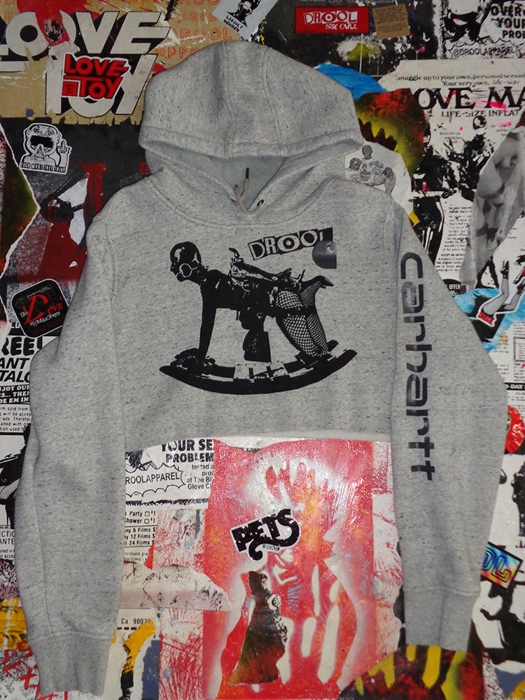 FOMO Collection - Carhartt Rubber Pony Raw Cut Crop Top Hoodie  - XL - 14622