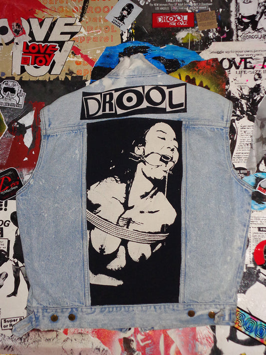 FOMO Collection - DISTRESSED Calvin Klein Origin Story Raw Cut Denim Vest Jacket  - XL - 14532