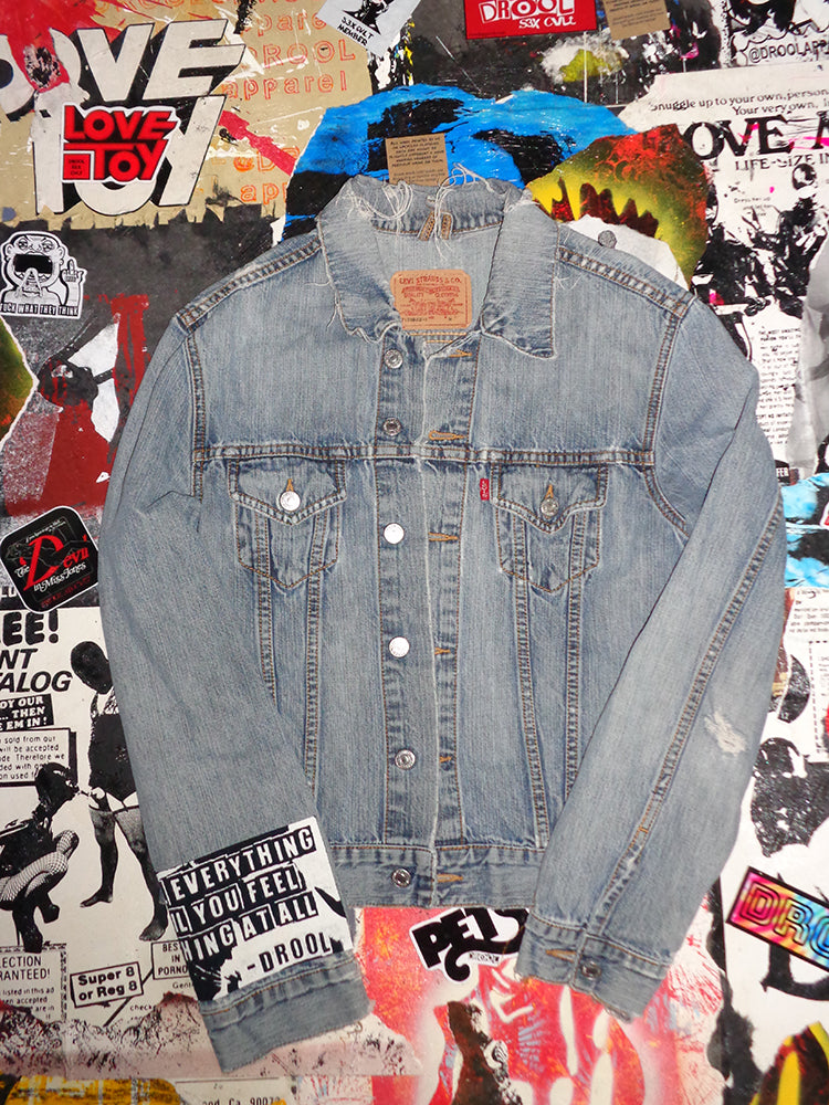 FOMO Collection - DISTRESSED Levi Vintage 1999 Manifesto Denim Jacket  - M - 14633