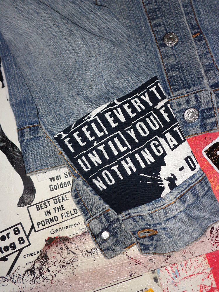 FOMO Collection - DISTRESSED Levi Vintage 1999 Manifesto Denim Jacket  - M - 14633