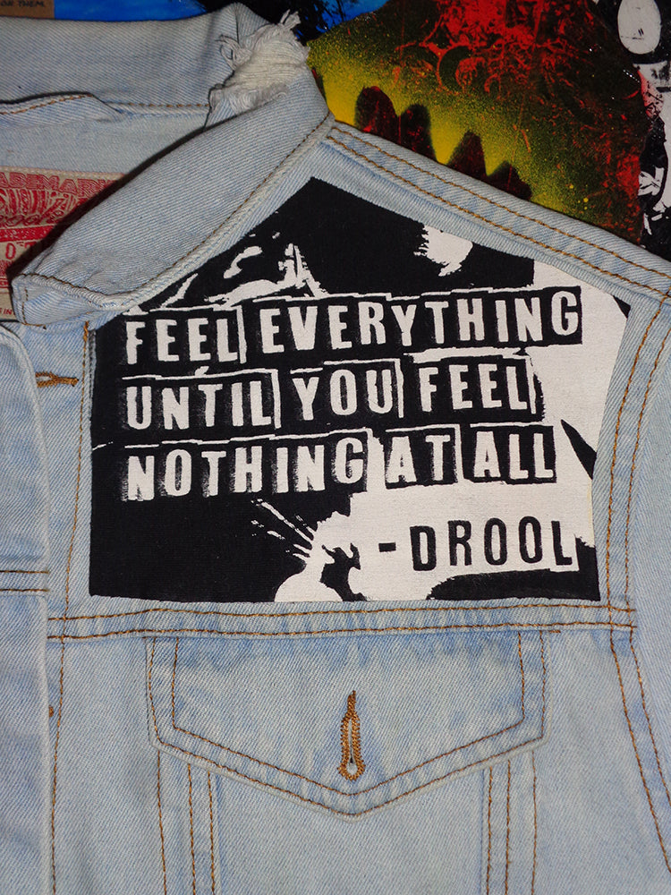 FOMO Collection - DISTRESSED Brooklyn Origin Story Denim Jacket  - L - 14632